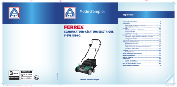 Ferrex F-EVL 1536-2 Electric Scarifier-Lawn Aerat. Mode d'emploi | Fixfr