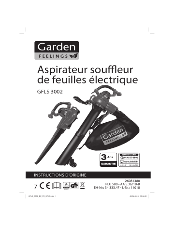 GARDENFEELINGS GFLS 3002 Electric Leaf Vacuum Mode d'emploi | Fixfr