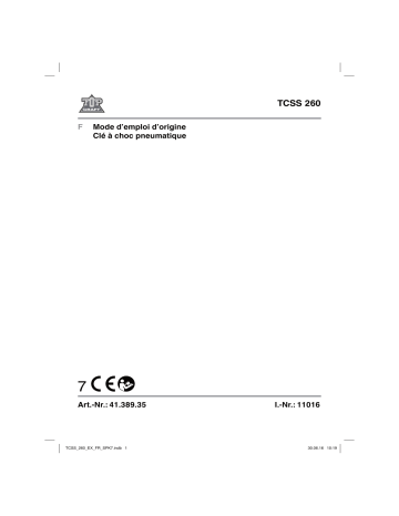 Top Craft TCSS 260 Impact Wrench Mode d'emploi | Fixfr