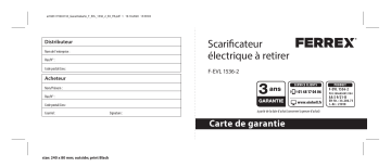Ferrex F-EVL 1536-2 Electric Scarifier-Lawn Aerat. Mode d'emploi | Fixfr