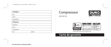 Duro Pro D-K 241/50 Air Compressor Mode d'emploi | Fixfr