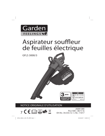 GARDENFEELINGS GFLS 3000/3 Electric Leaf Vacuum Mode d'emploi | Fixfr