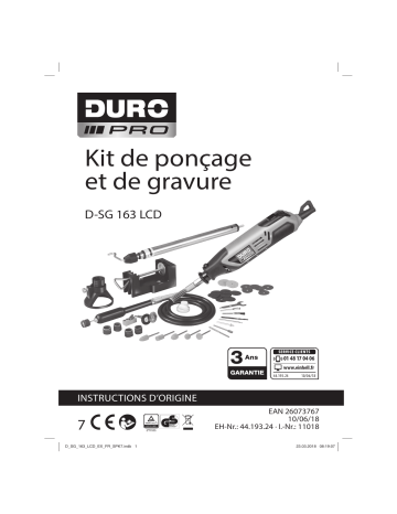 Duro Pro D-SG 163 LCD Grinding and Engraving Tool Mode d'emploi | Fixfr