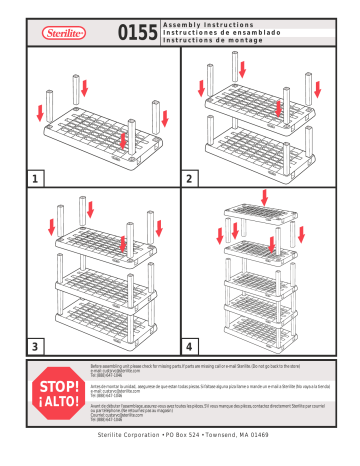 Sterilite 4 x 01553V01 36 in. x 18 in. x 75.1 in. Resin 5-Tier Freestanding Garage Storage 5-Shelf Ventilated Shelving Unit, Gray (4-Pack) Mode d'emploi | Fixfr