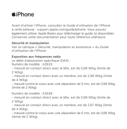 Apple IPHONE 13 PRO 128GB SIERRA BLUE Smartphone Manuel du propriétaire