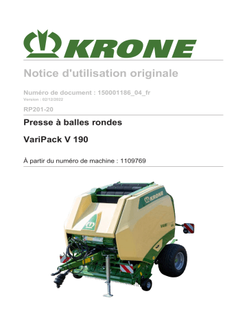 Krone BA VariPack V 190 (RP201-20) Mode d'emploi | Fixfr