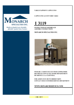 Monarch Specialties I 3119 Cappuccino Side Table Mode d'emploi