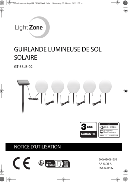 LightZone GT-SBH-02,GT-SBLB-02,GT-SBSP-02 Floor Light Chain Manuel utilisateur