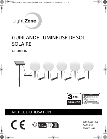 LightZone GT-SBH-02,GT-SBLB-02,GT-SBSP-02 Floor Light Chain Manuel utilisateur | Fixfr