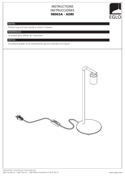 Eglo 98065A Adri 17 in. Black Open Bulb Table Lamp Mode d'emploi