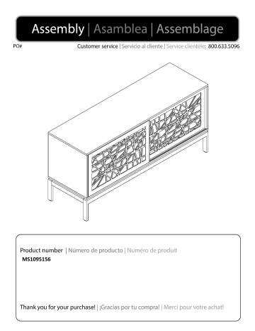 SEI Furniture MS1095156 Arminta Black and Silver Finish Contemporary Media Cabinet Mode d'emploi | Fixfr