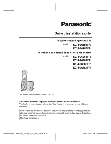 KXTG6862FR | KXTG6852FR | KXTG6861FR | KXTG6863FR | KXTG6864FR | Panasonic KXTG6851FR Mode d'emploi | Fixfr