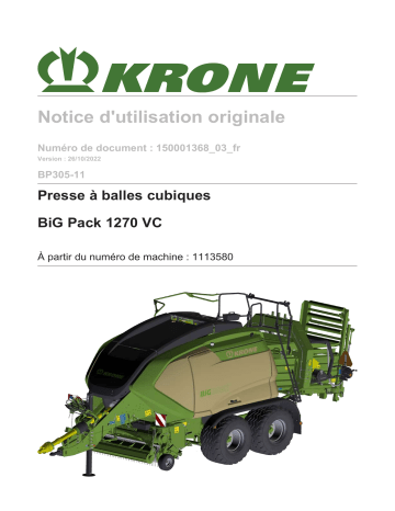 Krone BA BiG Pack 1270 VC (BP305-11) Mode d'emploi | Fixfr