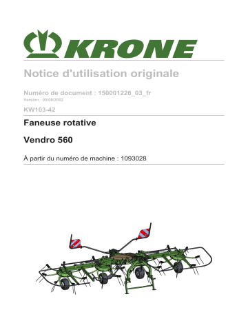 Krone BA Vendro 560 (KW103-42) Mode d'emploi | Fixfr