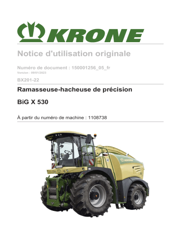 Krone BA BiG X 530 (BX201-22) Mode d'emploi | Fixfr