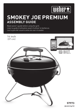 Weber 1126801 Smoky Joe Premium Portable Charcoal Grill in Slate Blue Mode d'emploi