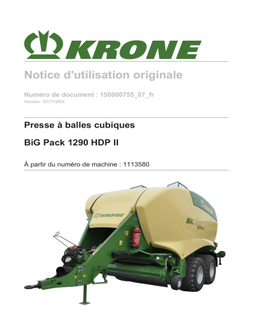 Krone BA BiG Pack 1290 HDP II Mode d'emploi | Fixfr