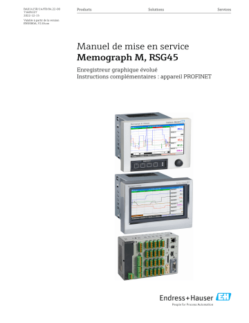 Endres+Hauser Memograph M, RSG45 Mode d'emploi | Fixfr