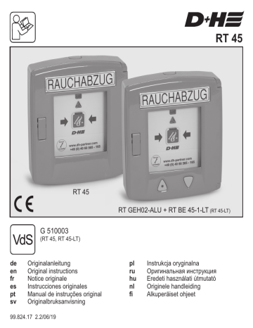 D+H RT 45-LT SHEV operating panel Mode d'emploi | Fixfr