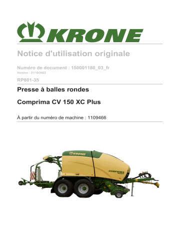 Krone BA Comprima CV 150 XC Plus (RP801-35) Mode d'emploi | Fixfr