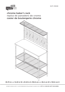 Honey-Can-Do SHF-01608 Bakers Rack with Shelves and Hanging Storage Mode d'emploi