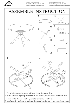 CASAINC WF-0102PVAU 5-Piece Aluminum Patio Conversation Seating Set with Square Table Mode d'emploi