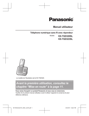 KXTGD320SL | Panasonic KXTGD323SL Mode d'emploi | Fixfr