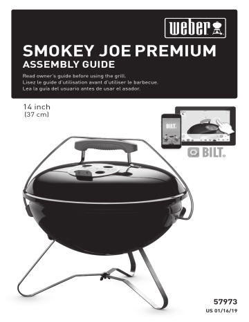 Weber 1126801 Smoky Joe Premium Portable Charcoal Grill in Slate Blue Mode d'emploi | Fixfr