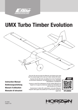 E-flite EFLU8950 UMX Turbo Timber Evolution BNF Basic Manuel du propriétaire