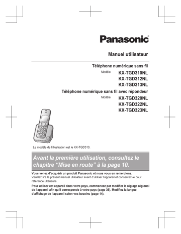 KXTGD323NL | KXTGD322NL | KXTGD312NL | KXTGD320NL | KXTGD313NL | Panasonic KXTGD310NL Mode d'emploi | Fixfr