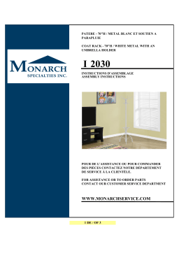Monarch Specialties I 2030 White 10-Hook Coat Rack Mode d'emploi
