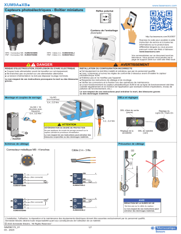 Schneider Electric XUM9A.XB. Capteurs photoélectriques - Boîtier miniature Manuel utilisateur | Fixfr