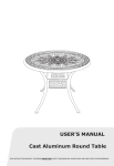 GYMAX GYM09708 Aluminum Outdoor Round Dining Table Cast Patio Bistro Table with Umbrella Pole Mode d'emploi