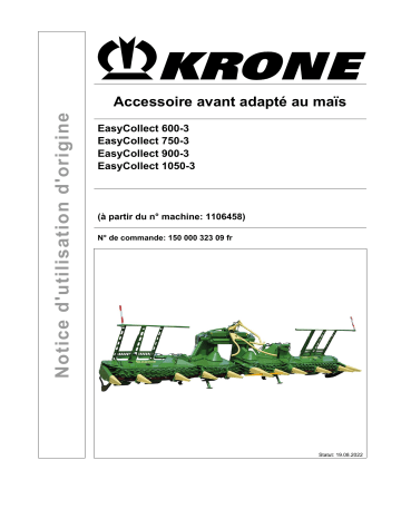 Krone BA EasyCollect 600-3/750-3/900-3/1050-3 Mode d'emploi | Fixfr
