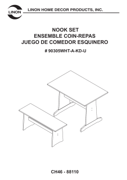 Linon Home Decor K90305WHT-AB-KD-U Ardmore 3-Piece Set Corner Breakfast Nook Guide d'installation