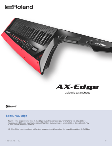 Roland AX-Edge Keytar Mode d'emploi | Fixfr