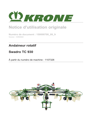 Krone BA Swadro TC 930 Mode d'emploi | Fixfr