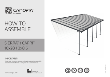 Canopia by Palram 705337 Sierra 10 ft. x 28 ft. Gray/Bronze Aluminum Patio Cover Mode d'emploi | Fixfr