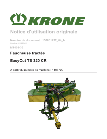 Krone BA EasyCut TS 320 CR (MT403-36) Mode d'emploi | Fixfr