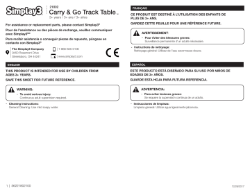 Simplay3 218020-01 Carry and Go Activity Table Mode d'emploi | Fixfr