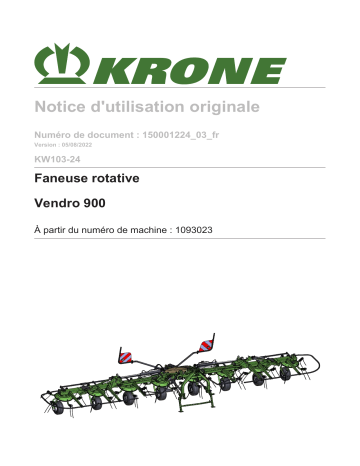 Krone BA Vendro 900 (KW103-24) Mode d'emploi | Fixfr