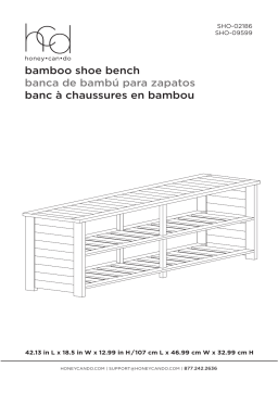 Honey-Can-Do SHO-09599 18.5 in. H x 42 in. Natural Bamboo Shoe Storage Bench Mode d'emploi