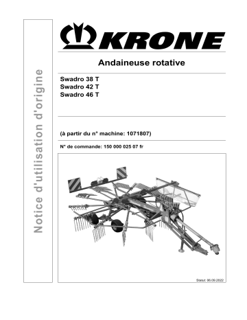 Krone BA Swadro 38 T, 42 T, 46 T Mode d'emploi | Fixfr