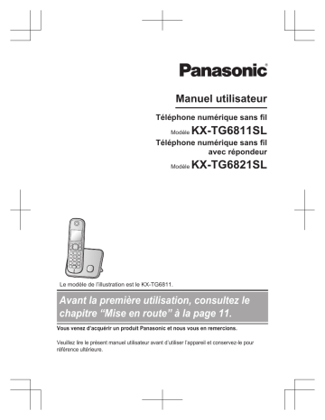 KXTG6821SL | Panasonic KXTG6811SL Mode d'emploi | Fixfr