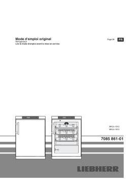 Liebherr MKUv 1610 MediLine avec tiroirs Réfrigérateur pour médicaments avec électronique de confort Mode d'emploi