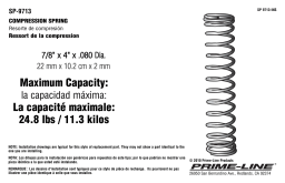 Prime-Line SP 9713 Compression Spring, Spring Steel Construction, Nickel-Plated Finish, .080 GA x 7/8 in. x 4 in., (2-Pack) Mode d'emploi