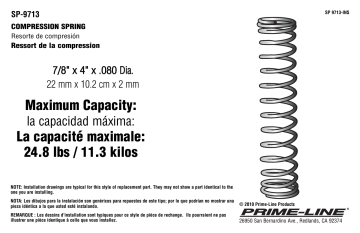 Prime-Line SP 9713 Compression Spring, Spring Steel Construction, Nickel-Plated Finish, .080 GA x 7/8 in. x 4 in., (2-Pack) Mode d'emploi | Fixfr