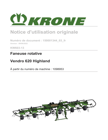 Krone BA Vendro 620 Highland (KW603-13) Mode d'emploi | Fixfr