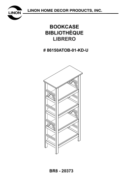 Linon Home Decor THD03435 Titus 54.75"H Brown Wood Vertical Four-Shelf Bookcase with Tobacco Finish Mode d'emploi