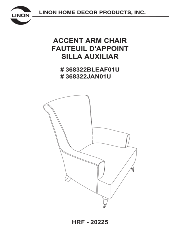 Linon Home Decor THD03427 Janie Leaf Print Polyester Arm Chair with Dark Walnut Legs Mode d'emploi | Fixfr